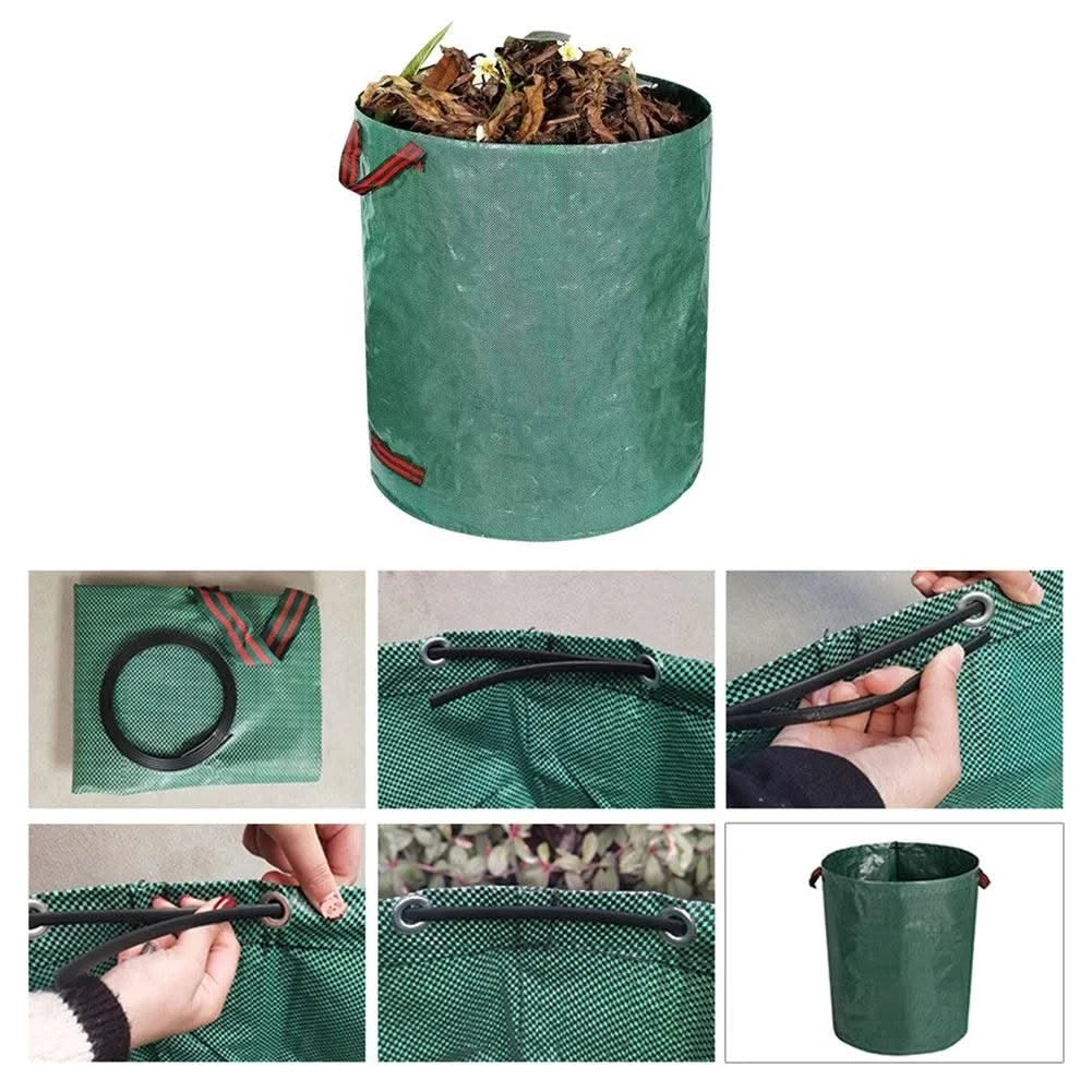 Garden Waste Bag 500L Large Capacity Garden Bag Reusable Waterproof Leaf Sack Weed Trash Can Container for Yard Leaf Storage Bag