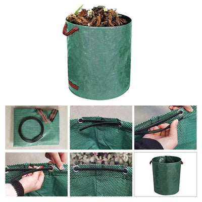 Garden Waste Bag 500L Large Capacity Garden Bag Reusable Waterproof Leaf Sack Weed Trash Can Container for Yard Leaf Storage Bag