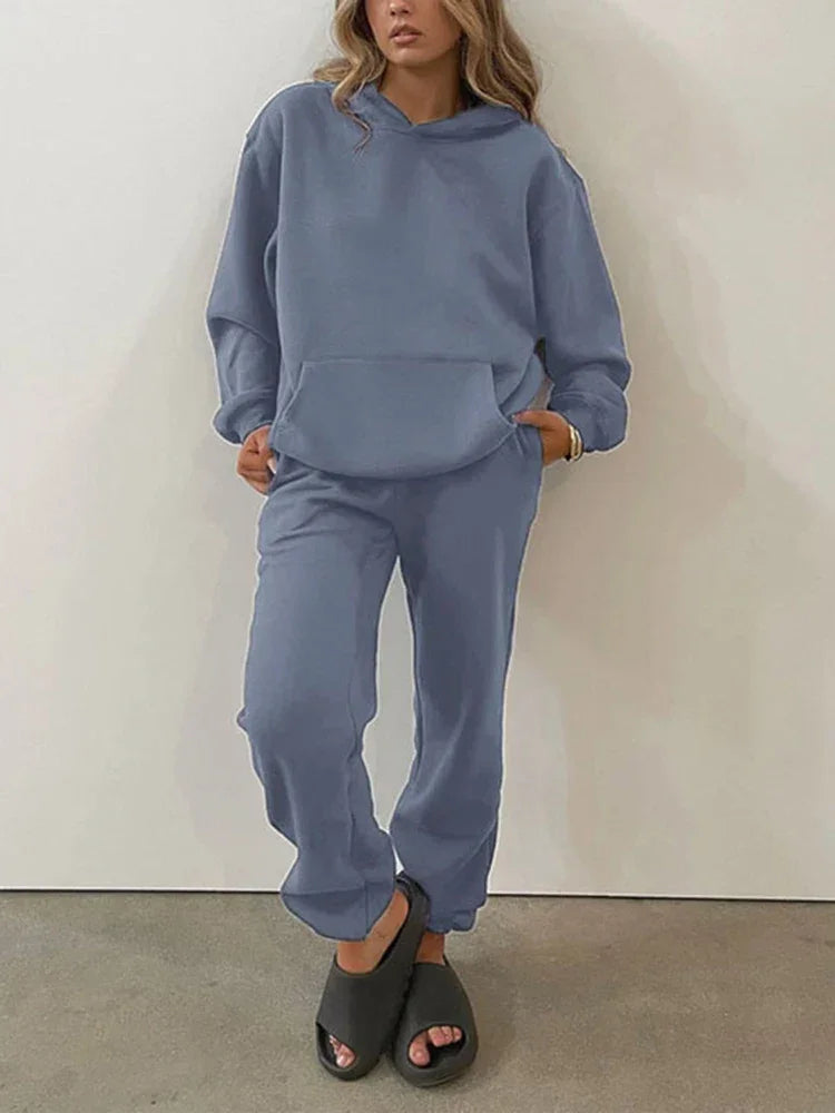 Cotton Sweatpants Sets For Women 2 Pieces Outfit Autumn Loose Hoodies And Pants Sets Sports Suits Women Tracksuits Set Ladies