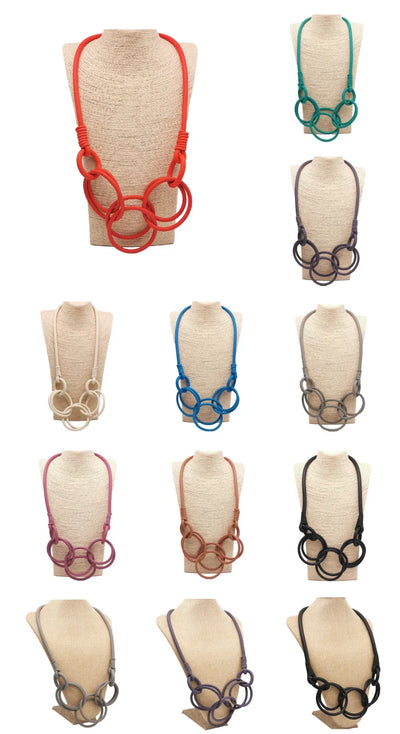 BARWODO New Rubber Chain Necklace For Women Simple Handmade Elasticity Jewelry Sweater Chains Party Accessories Luxury Necklaces