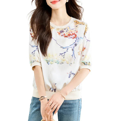 New Spring Summer Casual women T-shirts Fashion printed ladies shirts short Sleeve Tees Tops
