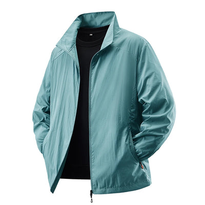 Summer Sunscreen Jacket Men's Casual Quick Dry Breathable UV Coat Outdoor Cycling Camping Fishing Lightweight Skin Windbreaker