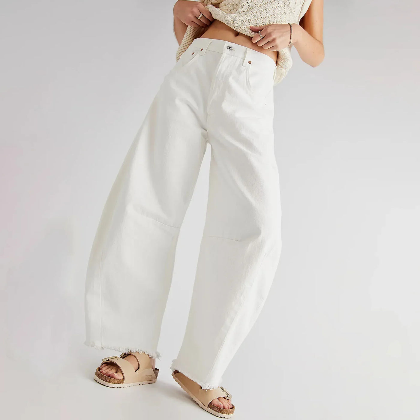 Imcute Women Casual Wide Leg Baggy Denim Pants Mid Waist Boyfriend Loose Jeans Y2k Vintage Barrel Jeans Streetwear