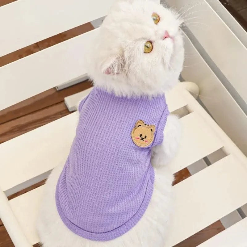 Summer Dog Clothes for Small Dogs Pet Dog Cooling Vest Puppy Clothing Solid T-Shirt Waffler Pet Apparel Chihuahua Dog Costume