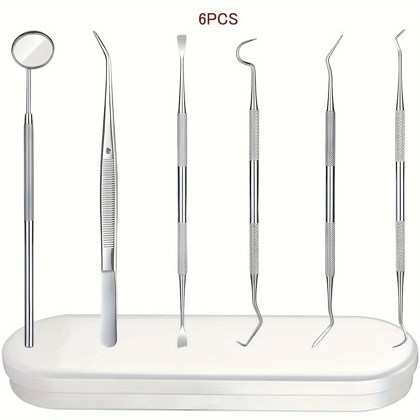 Tooth Cleaning Kit, Including Case, Tongue Scraper, Tweezers Scrapers Debris Removers,Toothpick Tools, Featuring Non-Slip Handle