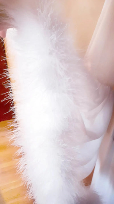 Feather Edge Wedding Robe Maternity Dress Pregnant Women Photography Gown Fur Evening Prom Slip jacket Customized