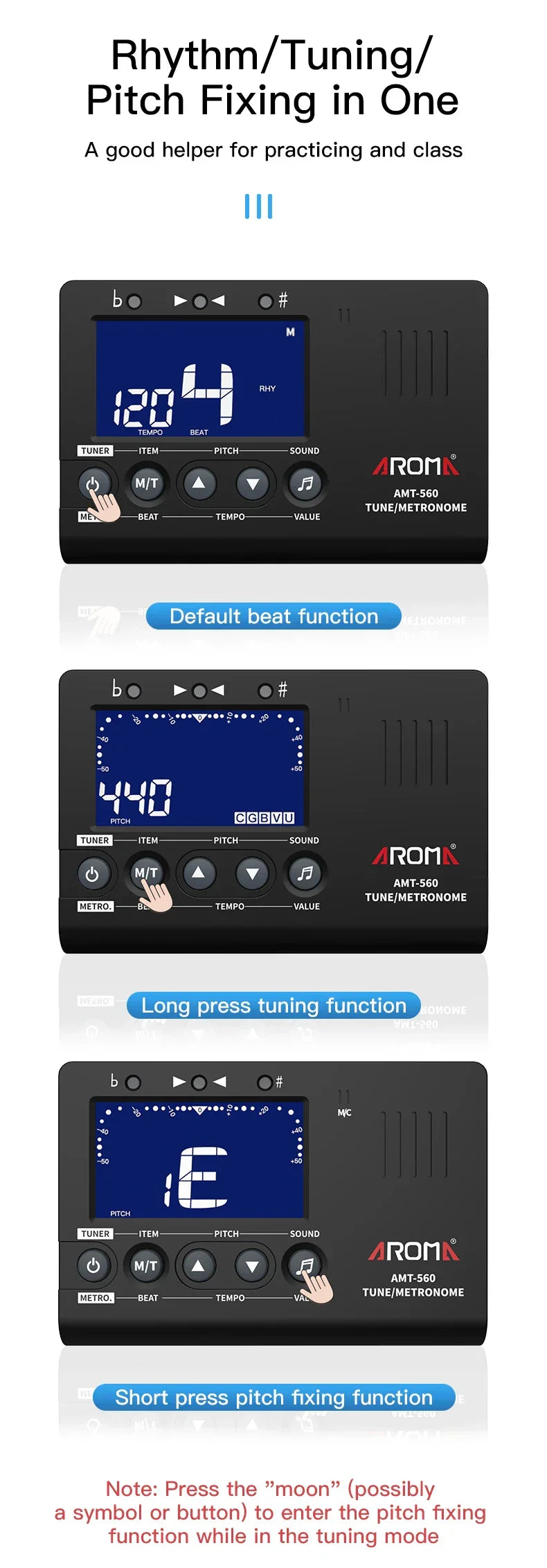 Metronome Tuner for All Instruments - Guitar, Bass, Violin, Ukulele, Trumpet, Chromatic, Clarinet, Flute  Tone Generator