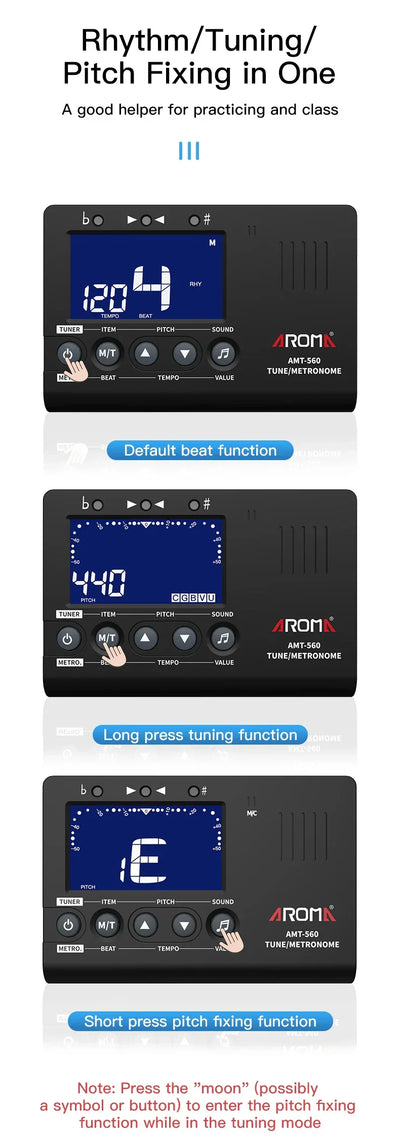 Metronome Tuner for All Instruments - Guitar, Bass, Violin, Ukulele, Trumpet, Chromatic, Clarinet, Flute  Tone Generator