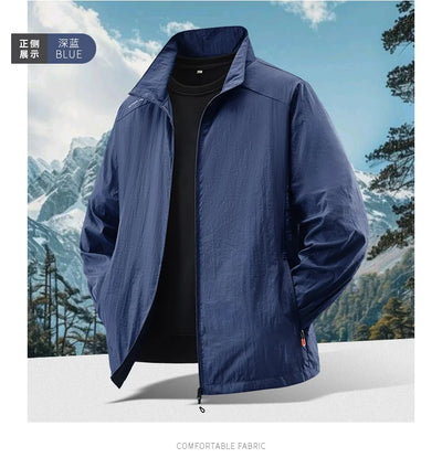 Summer Sunscreen Jacket Men's Casual Quick Dry Breathable UV Coat Outdoor Cycling Camping Fishing Lightweight Skin Windbreaker