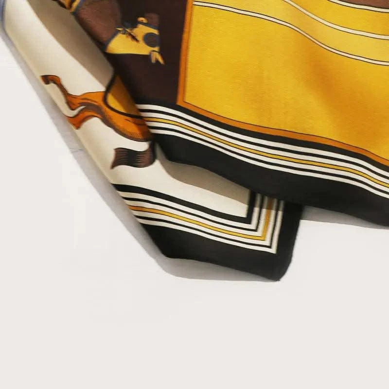 Nordic style square scarf, autumn and winter silk scarf