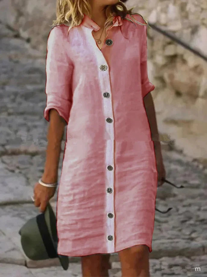 Women Mini Shirt Dress Summer Fashion  Платье  Cotton Linen White Dress Ladies Casual Holiday Vestidos Slip Dress Летнее Платье