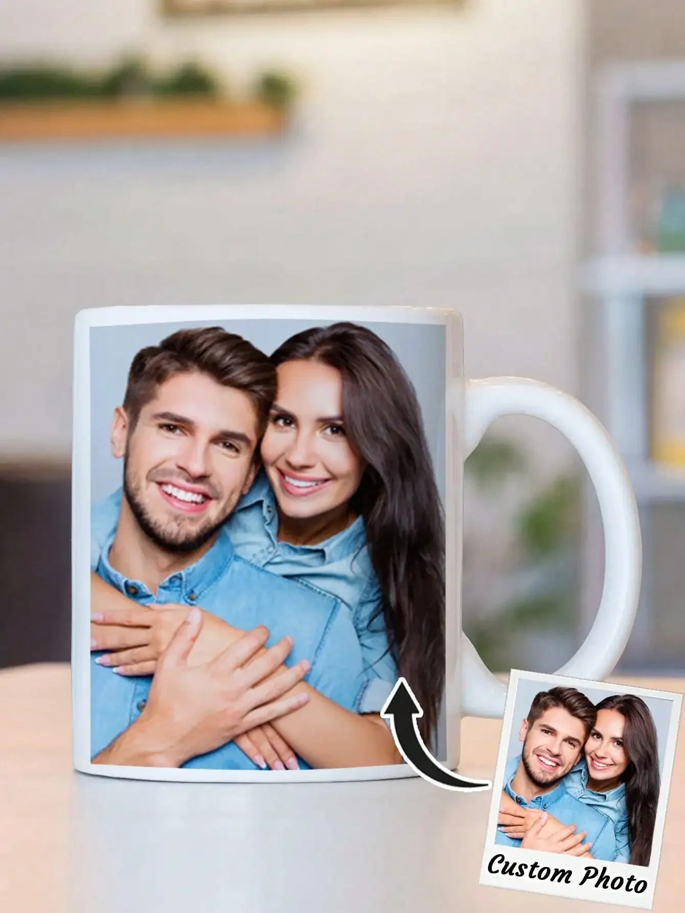 1pc Custom Photo Mug - Personalized Coffee Mug with Photo, Unique Gift for Anniversary, Valentine's, Housewarming, Mother's Day,