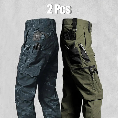 Men's Outdoor Work Pants 2-Pcs Tactical Cargo Trousers New Multi-pocket Wear-Resistant Workwear Outdoor Waterproof Hiking Pants