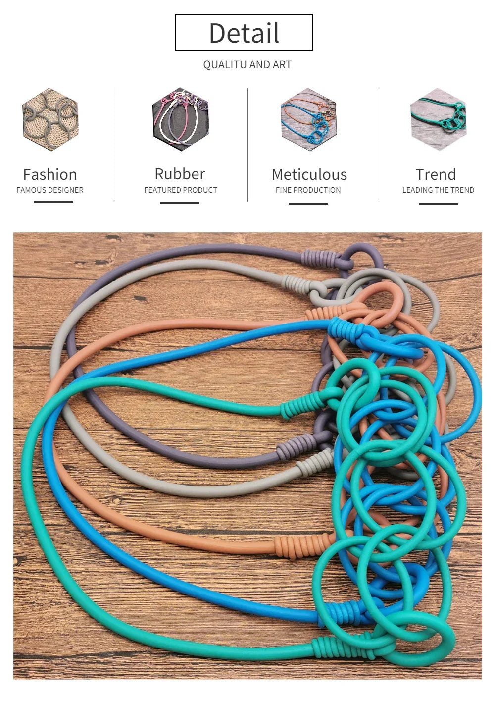 BARWODO New Rubber Chain Necklace For Women Simple Handmade Elasticity Jewelry Sweater Chains Party Accessories Luxury Necklaces
