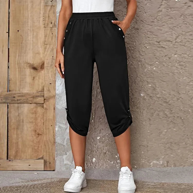 Trousers Ladies Summer New Fashion Comfort Leisure Capri Elastic Pants Women Joggers Sweatpants Basics