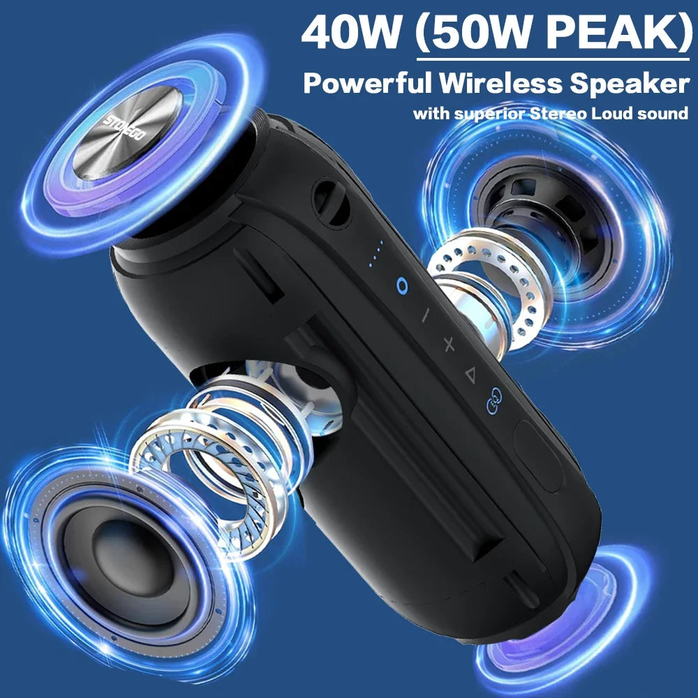 Wireless Bluetooth Speakers Portable Dual Speakers Punk Style LED Bass Diaphragm Sound TWS Speaker