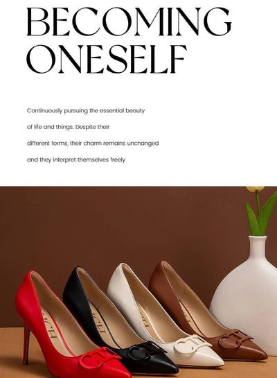 Women's Pointed Metal Buckle High Heels | Party | Carnival |Women's Shoes 9cm