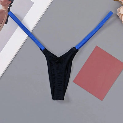 Womens Soft T-Back Sexy Underwear Breathable T-Pants Thin Straps Low Waist Multicolor Stitching Sexy Lingerie Pack Women Thongs
