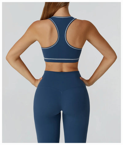 Yoga Bra Women Breathable Sports Bra Anti-Sweat Fitness Shockproof Crop Top Push Up Gym High Strength Workout Underwear