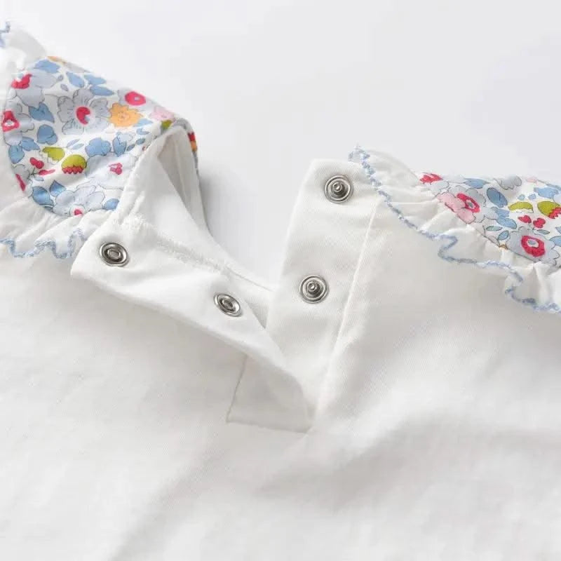 Summer Clothes Set for Baby Girls Kids Kawaii Vest Tops and Floral Printed Butt Pants Children Korean Style Casual Playwear
