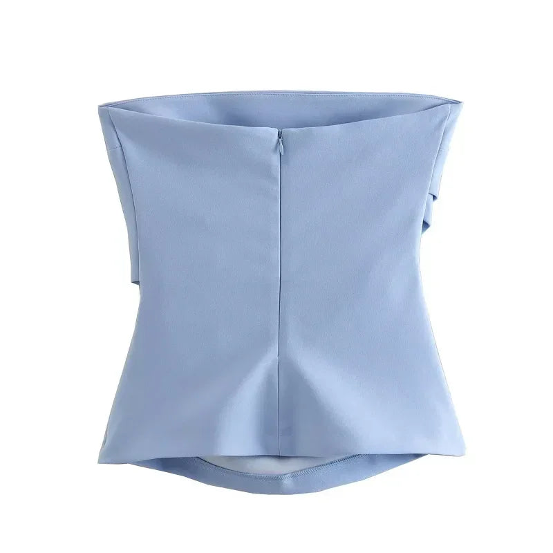 TRAF Top Women Summer Tanks&Camis Corset Tops Ladies Fashion Casual Sexy Elegant White Black Blue Pink Sleeveless Tank Tops
