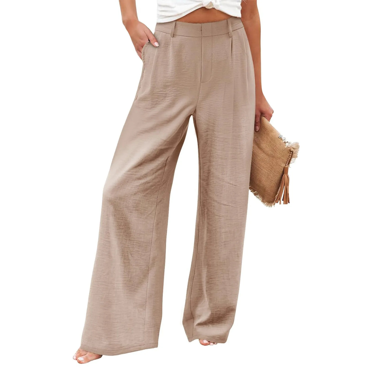 Women's Wide Leg Pants High Elastic Waisted In The Back Business Work Trousers Long Casual Pants Pants for Women Women’s Pants