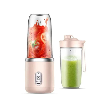 Portable Blender & Juicer 2-in-1 - USB Rechargeable Includes 6 Blades & Double Cups Ideal for Smoothies Iced Drinks & Halloween