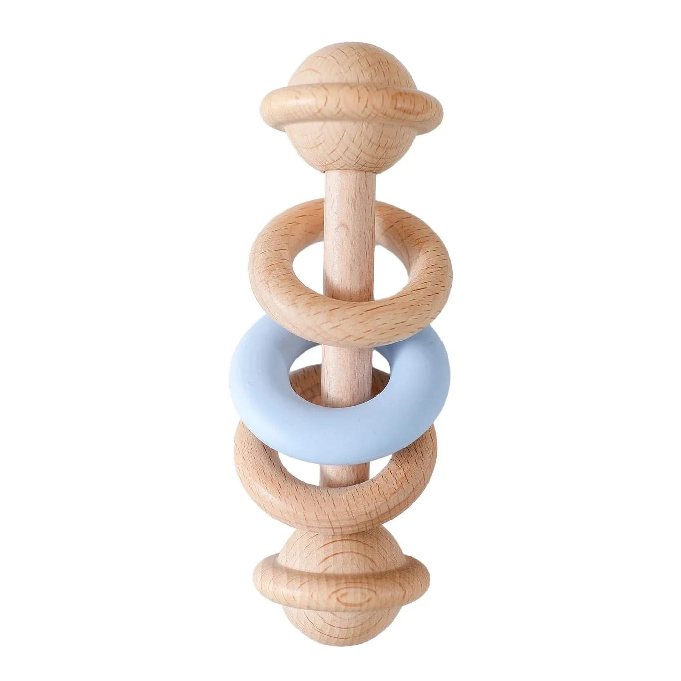 Baby Toys Wooden Rattles Silicone Ring Baby Rattles and Mobiles 0 12 Months Sensory Toys for Baby  Wooden Teether for Baby Gifts