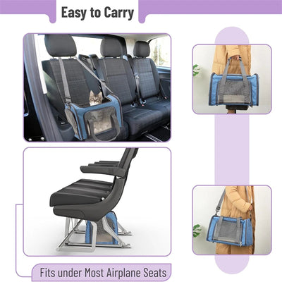 1 PCS Portable Wheeled Pet Carrier For 2 Large Cats Double Compartment Rolling Cat Travel Carrier For Two Pets