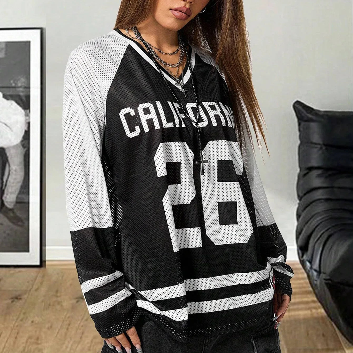 Sporty Activewear Number Printed T Shirt Casual Loose O-Neck Short Sleeve Tees Women 2025 Summer Fashion Streetwear Lady