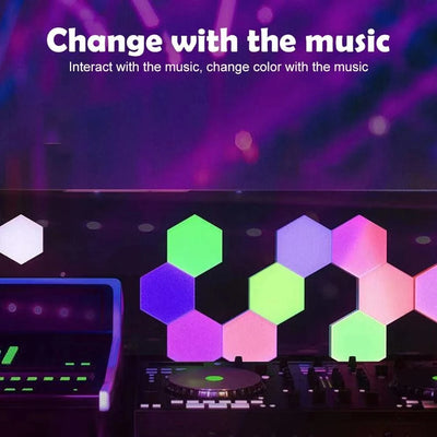 RGB Hexagonal Quantum Lamp LED Smart Wall Light Panels APP Remote Control Ambient Night Light DIY Shape Game Room Decor