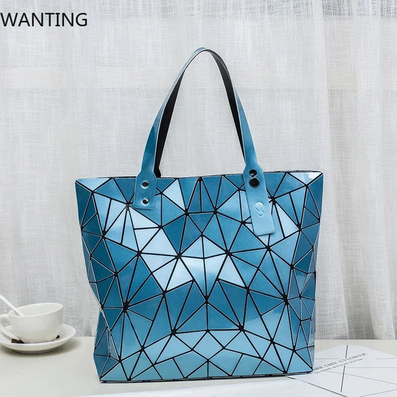 New Luxury Handbags Women Bags Designer Beach Large Tote Hologram Shoulder Bag Sac A Main Geometric Bag Bolsa Feminina Silver