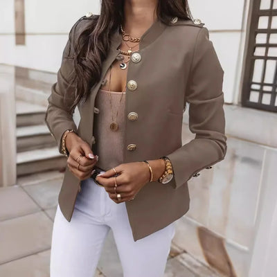 Women's Blazers Long-sleeved Suit Tops Fashion Slim Buttons Casual Sblazer Street Office Coats for Female