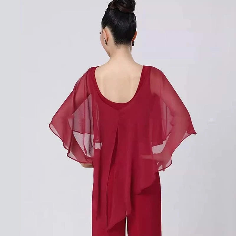Pink Latin Dance Tops Women Ballroom Blouse