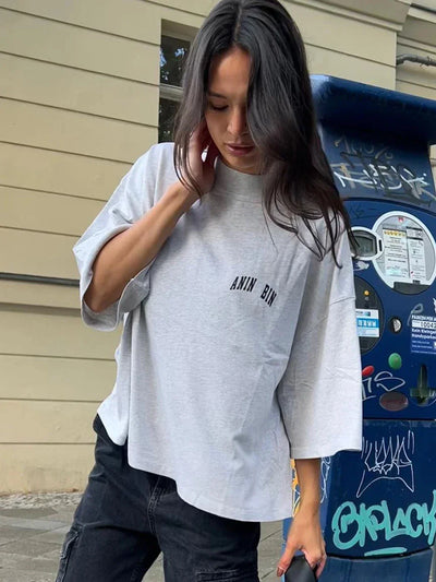 Graphic Aesthetic T-Shirts for Women Summer Clothes 2024 Cotton Half Sleeve Loose Tees Tops Oversized Female Fashion T-Shirt