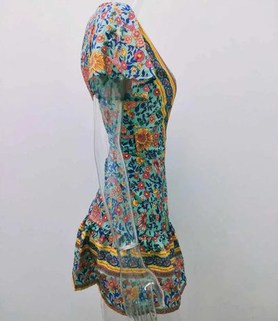 Elegant Women's Dresses Summer Bohemian Dress Vestidos Curtos Mujer Kadın Elbisesi Yazlık Kısa Elbiseler Midi Elbiseler Robe Ete