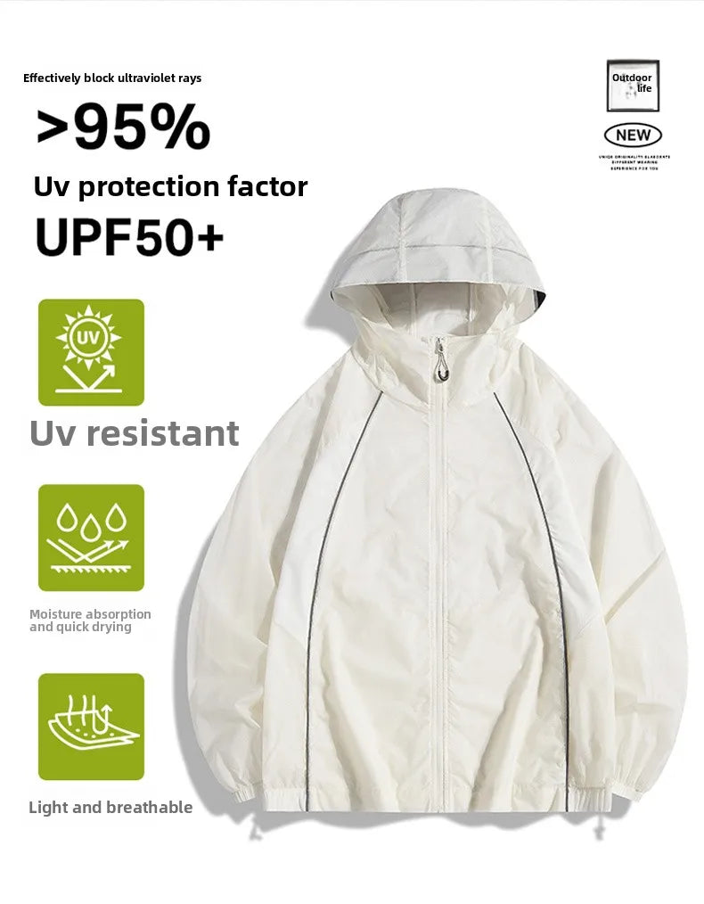 Summer Sun Jackets Men's Outdoor Cycling Clothing Quick Dry UV Skin Coat Women Sports Sun Protection Hiking Camping Windbreaker