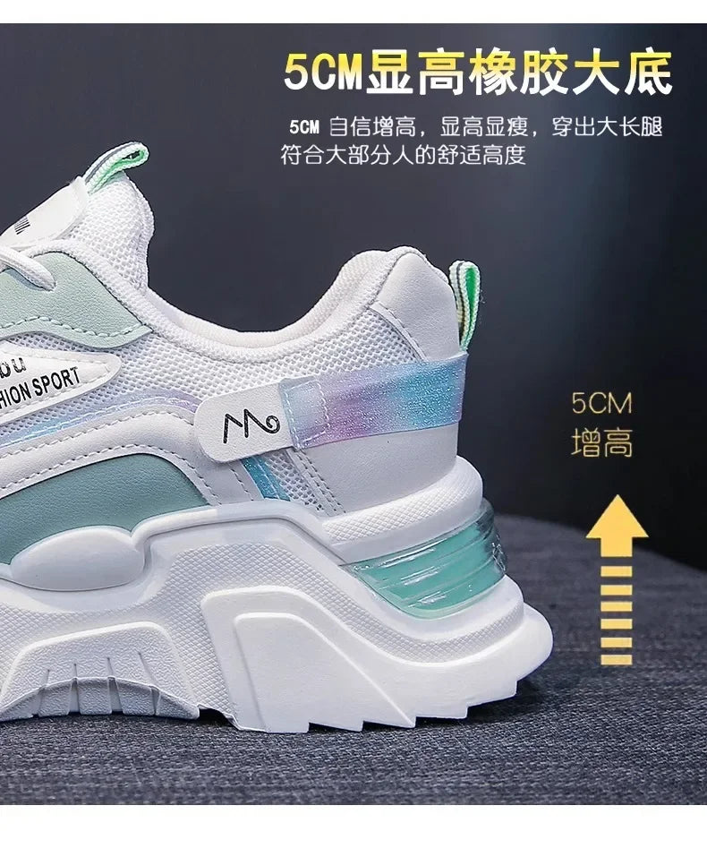Sports shoes for women 2025 new fashion Korean version trendy fly woven breathable anti slip lightweight running shoes
