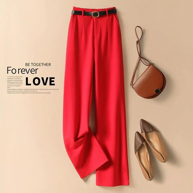 Suit Wide-Leg Pants for Women High Waist Temperament Drooping Wide-Leg Pants 2024 Spring New Loose Casual Trousers Ins