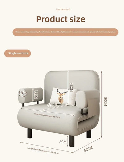 Sofa bed folding dual-purpose small apartment living room Internet celebrity telescopic bed single balcony