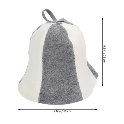 Sauna Hat Felt Bath Cap Reusable Shower Hat Breathable Bathroom Caps Sauna Room Household Bathing Hair Cover Gray White Six