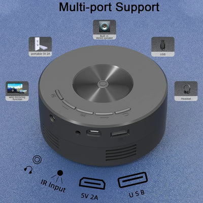 YT200 Portable Projector - Children's Friendly LCD Mini Home Theater Smartphone Same-Screen Function