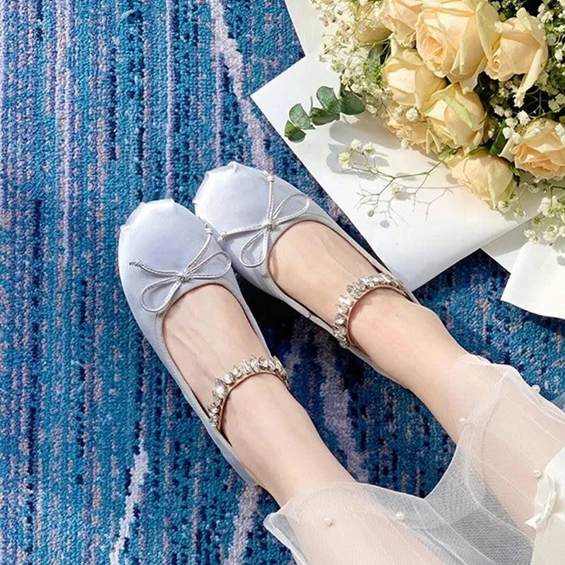 Women Butterfly-Knot Lolita Ladies Ballet Flats In Casual shoes, Sandals  Slides