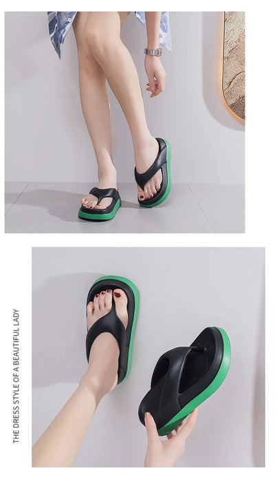 Woman Flip Flops Popular Design Shoes 2025 Trend Casual Platform Sandals Non-slip Outdoor Slippers Unique Features Flat Sandals