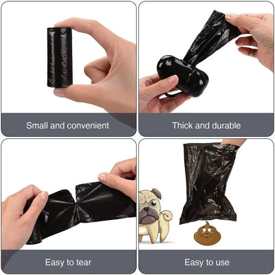 1 Roll Pet Poop Bags Disposable Dog Waste Bags Bulk Poop Bag Dispenser Bags with Paw Prints Garbage Bag - Elanique