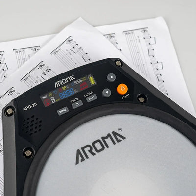 AROMA APD-20 Electronic Drum Dumb Drum Beating Board Percussion Instrument Electronic Mute Drum Pad Vocal Metronome Training Pad