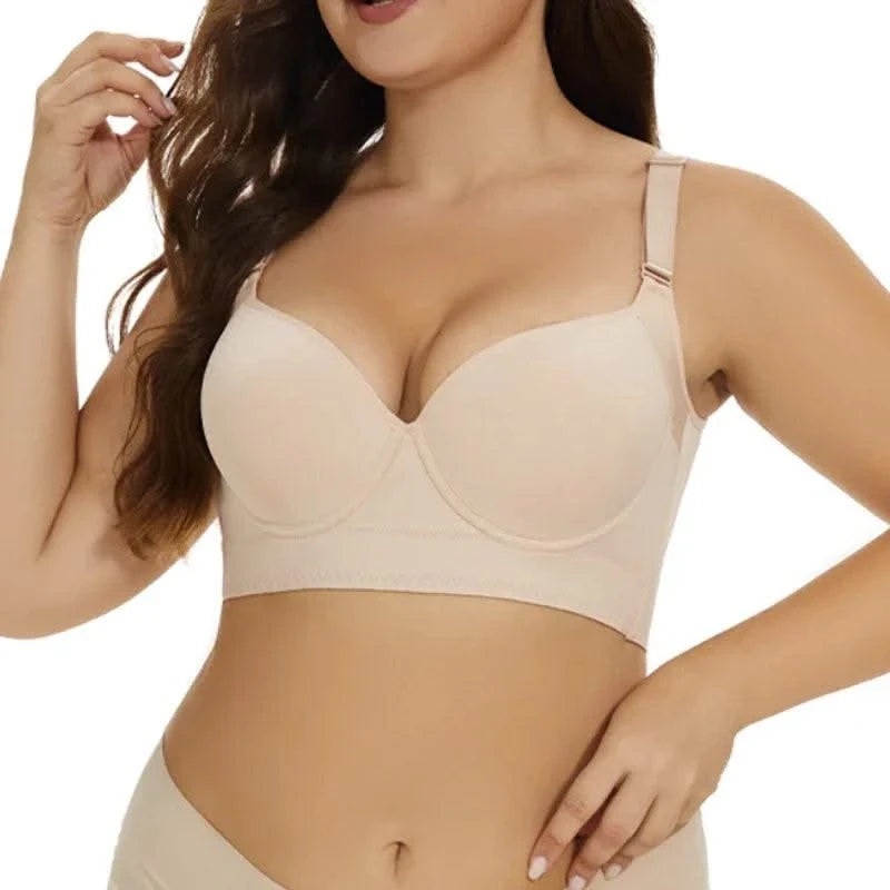 Dimmkof Full Back Coverage Push up Bras Women's Hide Back Fat Deep Cup Shapewear Fat Smoothing Uplift Underwire Bra For Big Bust