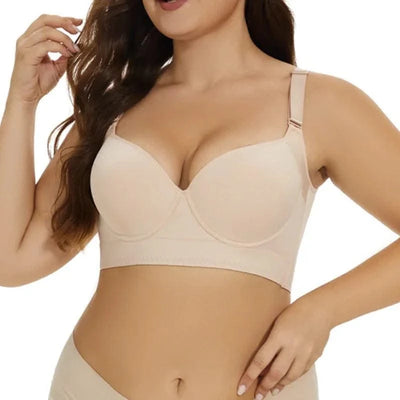 Dimmkof Full Back Coverage Push up Bras Women's Hide Back Fat Deep Cup Shapewear Fat Smoothing Uplift Underwire Bra For Big Bust