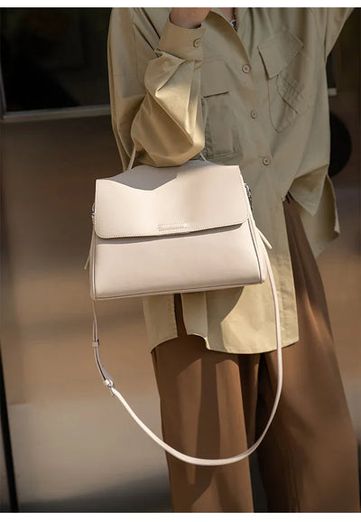 Women's Cowhide Genuine Leather Shoulder Bag Female Fashion Luxury Designer Handbags Ladies Commuting Large Capacity Bucket Bags