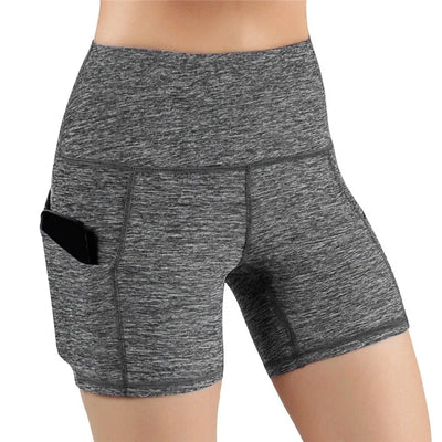 Women's Sports Shorts Biker Short Pocket High Waist Yoga Legging Fitness Tights Women Cycling Athletic Gym Running Yoga Shorts